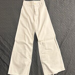 Zara Cream-White Wide-Leg Jeans